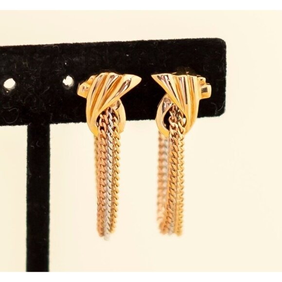 Vintage Elegant Party Chained Clip On Earrings by Avon i24 - Picture 1 of 3